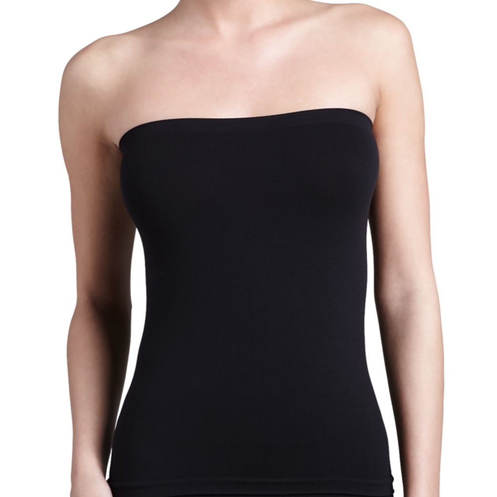 American Apparel Black Strapless Bodysuit